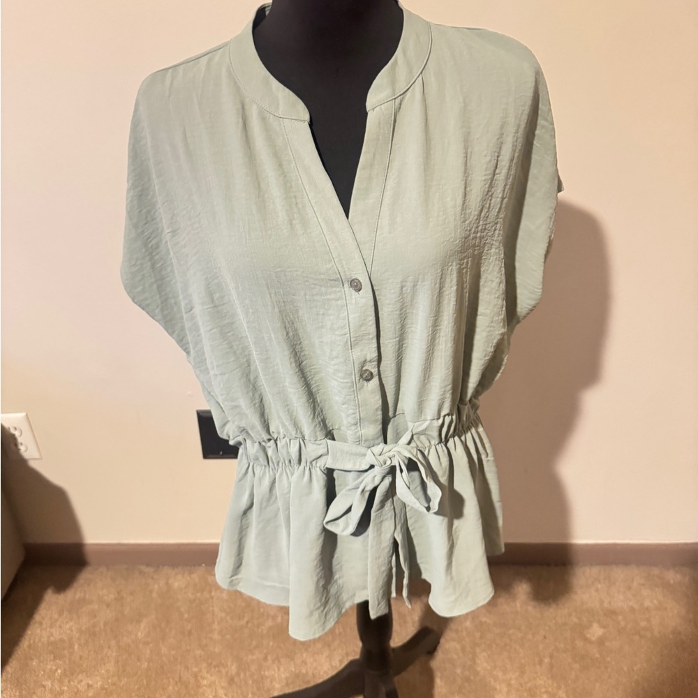Fashion Nova Green Dolman Sleeve Blouse
